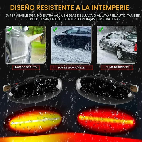 Vista 6 de Gempro Luces LED de doble guardabarros laterales para Chevy Silverado GMC Sierra 2500 3500 2001-2014 rojo ámbar, luces de marcador de cama de doble