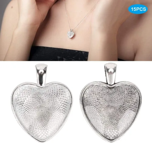 Vista 6 de Colgante en forma de corazón, 60 bandejas colgantes en forma de corazón, ajuste de base con cristal
