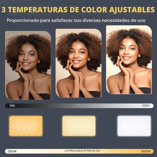 Vista 2 de MACTREM 168 luces LED para selfie para iPhone, clip de luz portátil para teléfono, 3000 mAh, 3 modos de iluminación recargable Alix Earle