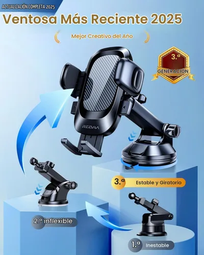 Vista 8 de REEVAA Soporte de teléfono de automóvil de grado militar [ultra estable y súper resistente] Soporte para teléfono celular salpicadero de ventilación