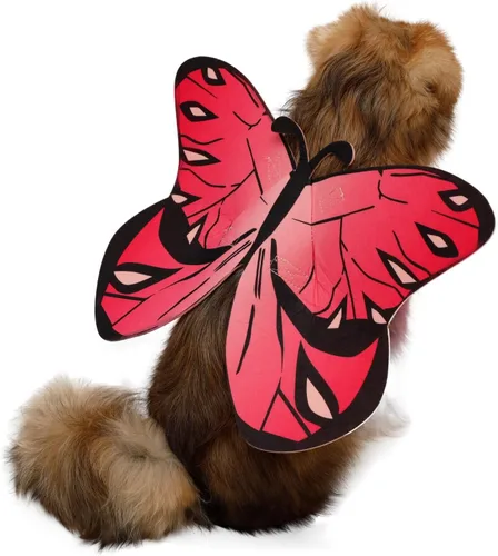 Vista 2 de Disfraz de alas de mariposa para perros y gatos pequeños a grandes - Halloween Rosa