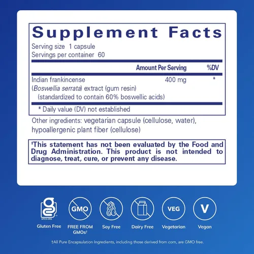 Vista 2 de Pure Encapsulations Suplemento de Boswellia - para la salud de las articulaciones, GI y tejido conectivo - Apoya las articulaciones sanas y la salud