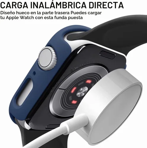 Vista 5 de Mugust Paquete de 4 fundas rígidas de policarbonato compatibles con Apple Watch Series 9 (2023) Series 8 Series 7 de 1.772 pulgadas sin protector