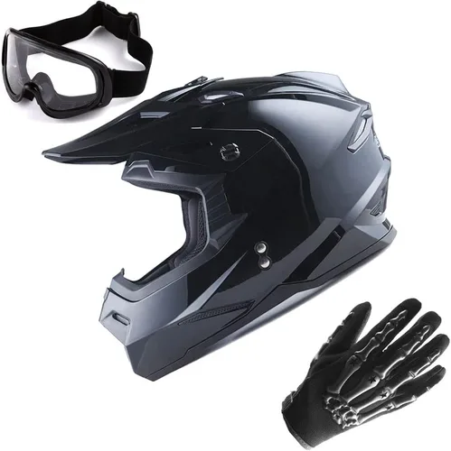 Vista 8 de 1Storm - Casco de motocross para adultos, BMX, MX, ATV, Dirt Bike, motocicleta cuádruple de cuatro ruedas, estilo de carreras, HF801 Sonic Blue