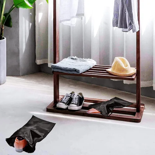Vista 2 de GONGKANGYUAN Paquete de 10 bolsas para zapatos de viaje de tela de satén con cordón para hombres y mujeres, para guardar zapatos de protección