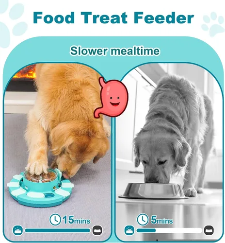 Vista 3 de Aluckmao Juguetes Rompecabezas para Perros, Dispensador de Golosinas, Estimulación Mental Comer lento, estimulación cerebral enriquecimiento