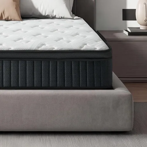 Vista 10 de Vipbear Colchón híbrido tamaño Queen de 10 pulgadas en caja con resortes individuales en bolsillo, espuma viscoelástica de sensación media firme