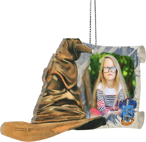 Vista 5 de Trend Setters Sombrero clasificador de Harry Potter, Ravenclaw personalizado, sube tu propia foto, accesorio de impresión colgante de acrílico