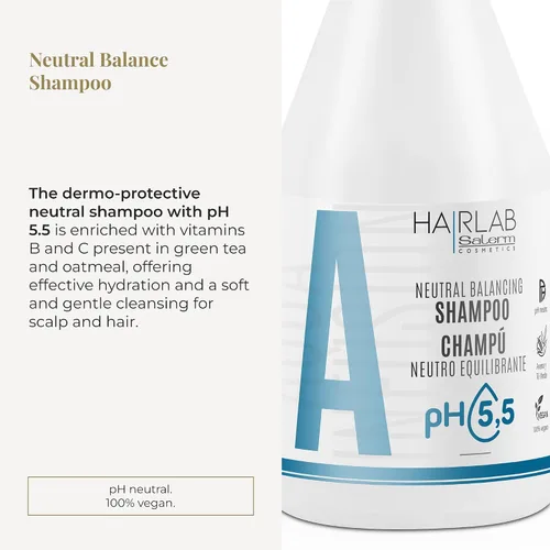 Vista 2 de SALERM - Champú Dermoprotector Neutral - Hair Lab Neutral Balancing - 10.1 fl oz - pH neutro - Para todo tipo de cabello - Con vitaminas B y C