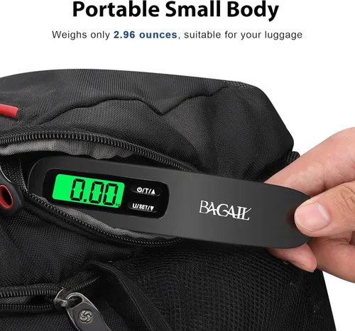 Vista 3 de BAGAIL Digital Luggage Scale, 110lbs Hanging Baggage Scale with Backlit LCD Display, Portable Suitcase Weighing Scale, Travel Luggage Weight Scale