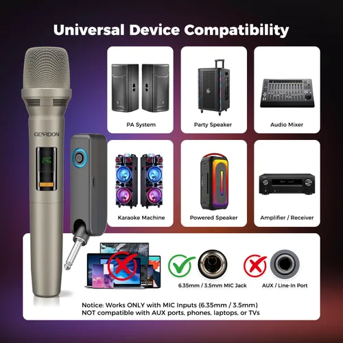 Vista 2 de Micrófono inalámbrico dual 2.4G, micrófono recargable con bolsa