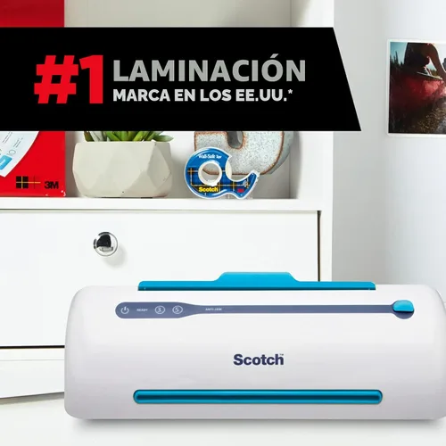 Vista 5 de Laminator térmico Scotch Pro, sistema de 2 rodillos, 16.06 x 4.25 x 4.96 pulgadas, Verde, Blanco