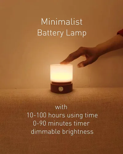 Vista 2 de Smilodon Luz nocturna con temporizador, blanca, pequeña lámpara LED para dormitorio, lámpara de mesita de noche, luz nocturna para niños, regulable