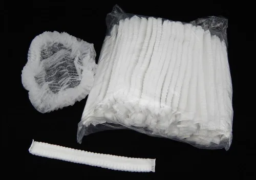 Vista 4 de 100 gorras desechables para mob bouffant de 21 pulgadas, red de cobertura para cabeza de pelo recortada para salón o bronceado en aerosol, Blanco