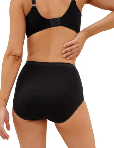 Vista 3 de Marks & Spencer Paquete de 3 calzoncillos de algodón jacquard con cintura completa para mujer