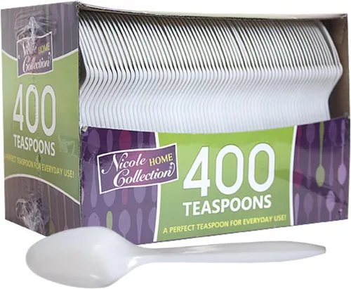 Vista 7 de Nicole Home Collection Plástico desechable blanco Paquete de 50 tenedores, 50