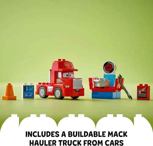 Vista 4 de LEGO Disney Pixar Mack at The Race Cars Toys - Pixar Cars - Regalo de cumpleaños para niños pequeños, preescolar, niños y niñas, a partir de 2 años