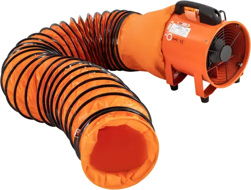Vista 4 de Ventilador de manguera axial de escape/ventilador, 10 pulgadas, ventilador portátil 1518 CFM, soplador de alta velocidad, ventilador extractor