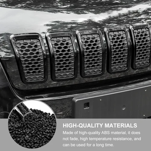 Vista 4 de JeCar Insertos de parrilla para Jeep Cherokee, insertos de rejilla delantera para Jeep Cherokee 2019-2025 (negro)
