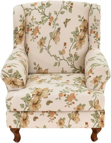 Vista 35 de CRFATOP 2 fundas elásticas para silla con respaldo de alas de mariposa, fundas de tela de elastano con respaldo de ala, fundas para sillón con parte