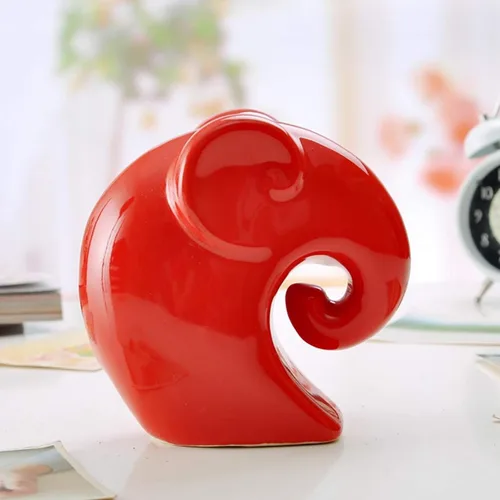 Vista 4 de Cozylkx Adorno de decoración artística de elefante, estatua de elefante de cerámica, figura coleccionable de San Valentín, boda, regalo de amor
