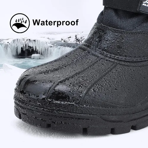 Vista 3 de ALEADER Botas de nieve para hombre, impermeables, aisladas, cálidas interiores, cómodas, para exteriores