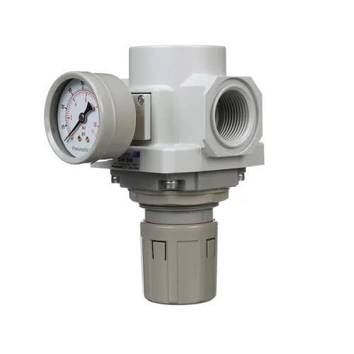 Vista 3 de PneumaticPlus SAR600-N10BG Regulador de presión de aire comprimido 1" NPT - Soporte, manómetro.