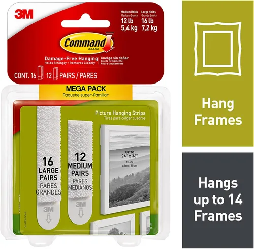 Vista 6 de Command Forever Classic - Ganchos de pared de metal grandes, tamaño mediano y grande, tiras para colgar cuadros