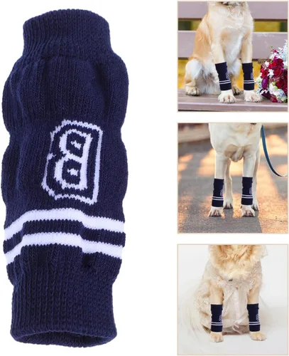 Vista 9 de Kisangel 4 fundas de punto para coderas de perro, transpirables, calentadores de piernas para perros, protectores elásticos para articulaciones