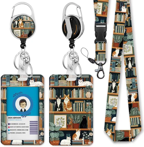 Vista 18 de Cordones negros para insignias de identificación, soporte retráctil para insignias de trabajo, cordón con soporte para tarjeta de crucero, llavero