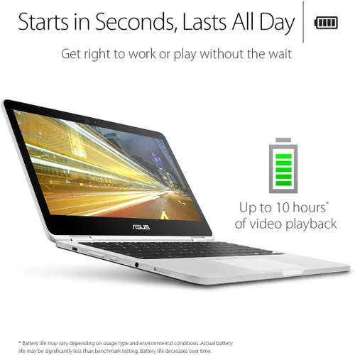 Vista 3 de ASUS laptop Chromebook Flip C302CA-DHM4, pantalla táctil de 12.5 pulgadas, Intel Core m3 con 64GB de almacenamiento y RAM de 4GB