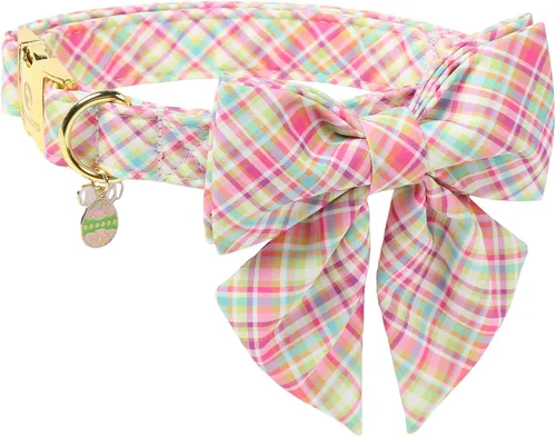 Vista 36 de DOGWONG Collar de otoño para perro con lazo, collar de moño para perro de Acción de Gracias, collar ajustable de algodón de otoño con hoja de arce