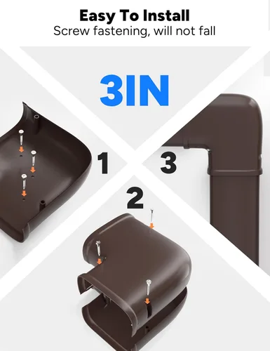 Vista 9 de Juego de cubierta de codo plano marrón, cubierta de nivel flexible, accesorios para acondicionadores de aire sin conductos y bombas de calor