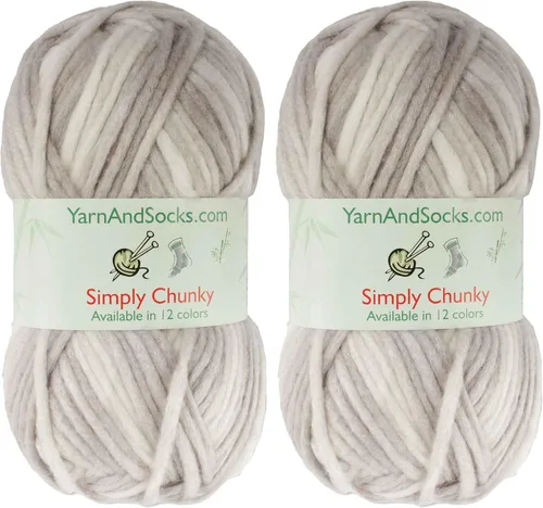 Vista 15 de JubileeYarn Halo Fables Yarn - 100g/Skein Bulky Polyester - North Wind Sun - 2 Skeins