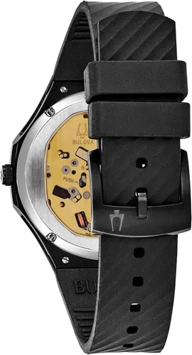 Vista 3 de Bulova Ladies Curv Diamond Quartz Rubber Strap Watch