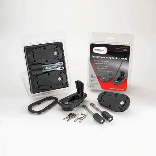 Vista 4 de 120-4100 Xtreme Plus, kit de pasador y pestillo de capó empotrado con traba, negro, con kit de instalación