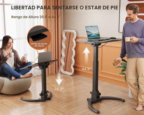 Vista 4 de JOY worker Escritorio de pie plegable, escritorio ajustable en altura de 90 Negro