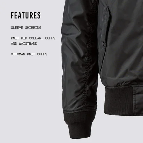 Vista 4 de Alpha Industries MA-1 Skymaster Chamarra de aviador impermeable para hombre.