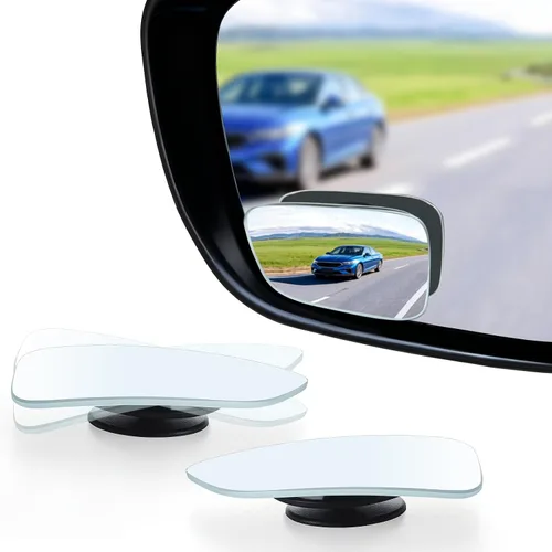 Vista 12 de LivTee Espejo de punto ciego para vehículo, con forma de ventilador asimétrico, vidrio HD sin marco, espejo retrovisor convexo con gran ángulo En