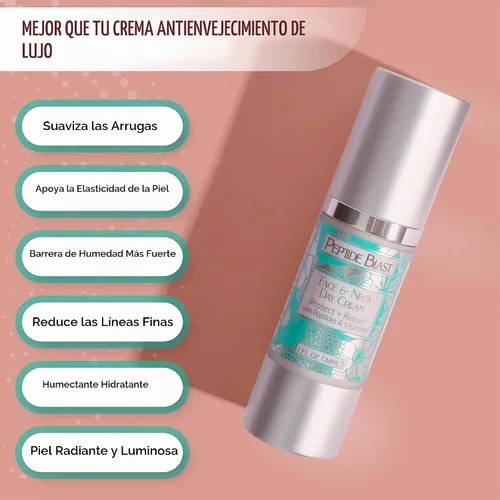 Vista 7 de Crema de día Peptide Blast llena de péptidos de colágeno y vitaminas C y E, para cara y cuello, 1 oz.
