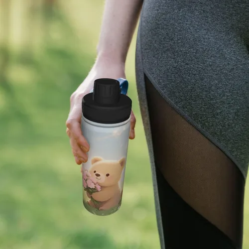 Vista 7 de Hervidor de agua aislado de acero inoxidable con estampado divertido, ideal para deportes y viajes