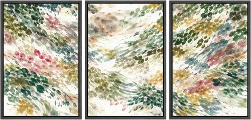 Vista 523 de SIGNWIN Lienzo enmarcado para pared, juego de arte neutro de bosque brumoso, ilustraciones en tono tierra, arte moderno, decorativo, bohemio