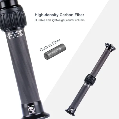 Vista 4 de SIRUI SL-200 Poste de Extensión para Trípode de Fibra de Carbono, Extensor de Columna Central de Dos Secciones para Trípodes