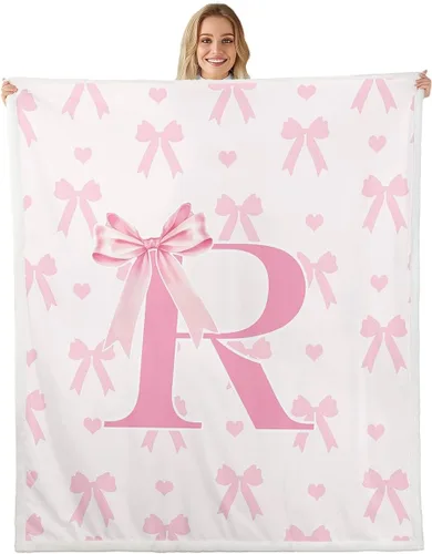 Vista 23 de Manta de franela rosa con lazo, estilo princesa, manta de forro polar de ensueño para decoración del hogar, sofá, sofá, manta romántica de forro