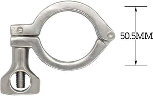 Vista 2 de Acero inoxidable 304 Single Pin Heavy Duty Tri Clamp con tuerca de ala para virola TC 1.5 "con 1 unid junta de silicona