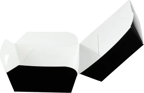 Vista 16 de Restaurantware Mini cajas de hamburguesas de 2.5 x 2.5 x 2 pulgadas, 100 recipientes de alimentos con tapa con bisagras, cajas desechables de papel