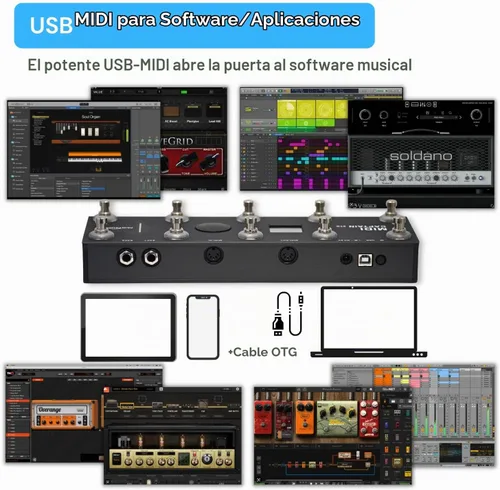 Vista 4 de PAINTAUDIO MIDI Captain Controlador de Pie Multi-Efectos Teclados Sintetizador USB-MIDI software musical Bias con Función de Motor de Tiempo