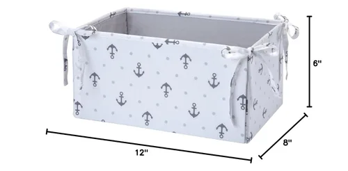 Vista 5 de Nautica Los niños separa almacenamiento de habitación del cuarto del bebé con estampado de ancla/punto, gris