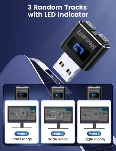 Vista 3 de Meatanty Agitador de Ratón Metálico Pequeño, Movedor de Mouse USB Indetectable, Agitador Automático con Modo Separado y Botones