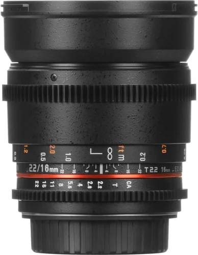 Vista 7 de Rokinon DS16M-NEX 0.630 in T2.2 Cine lente gran angular para cámaras Sony Alpha E-Mount lente intercambiable, color negro